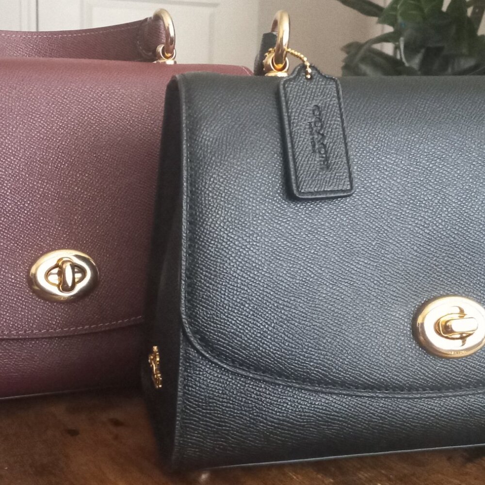 COACH - 2x Tilly Top Handle Satchel - Black & Wine